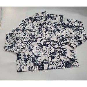 Alfred Dunner Womens‎ Size 14 White Blue Floral Shirt Jacket